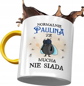 Sárga Bögre Paulina Feleség Barátnő Ajándék Nyomtatott Fotóval