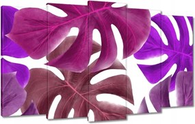 Vászonkép 100x60 Monstera Levelek Lila