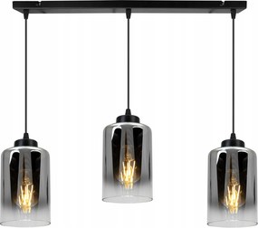 Mennyezeti Lámpa Lógó Csillár Fekete Loft Hármas Díszléc Glamour Üveg