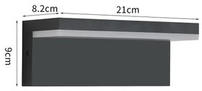 Brilagi - TESSI LED/10W/230V fekete kültéri fali lámpatest IP54