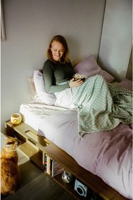 Barna borovi fenyő franciaágy ágyráccsal 140x200 cm Ziggy – Karup Design