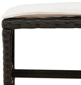 17 részes fekete polyrattan kerti étkezőgarnitúra párnákkal
