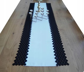 Mg Futófelület rátét Fehér csipke Fekete 45x150