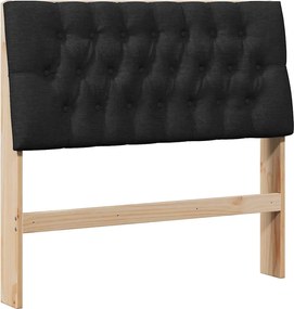 vidaXL Kárpitozott fejtámla Fekete 100 cm Tömör fenyőfa