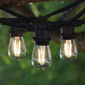 Kerti dekorációs fényfüzér | 15m + 16db LED izzó az árban | Kültéri égősor | Girland | IP44 E27