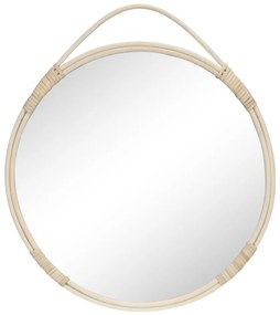 Malo tükör rattan, natúr, ø50 cm
