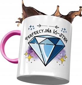 Rózsaszín Bögre Születésnapra 16 16. 16. Ajándék Nyomtatott Fotóval