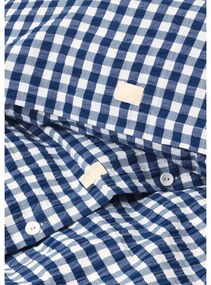 Fehér-sötétkék egyszemélyes krepp ágyneműhuzat 140x200 cm Bæk&amp;Bølge – JUNA