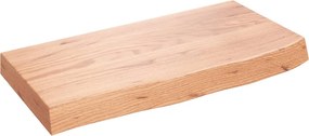 vidaXL világosbarna kezelt tömör tölgyfa fali polc 60x30x(2-6) cm