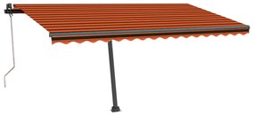 narancssárga-barna szélérzékelős és LED-es napellenző 450x350cm