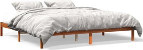 vidaXL viaszbarna tömör fenyőfa ágy matrac nélkül 180 x 200 cm