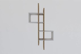 Fali polc, zafír tölgy és fehér 54x20x108 cm