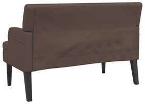 barna műbőr pad háttámlával 112x65,5x75 cm