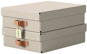 Tárolódoboz, M méret, alacsony, LEITZ Puro, homokbézs (E61480012)