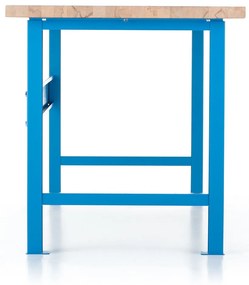 Műhelyasztal Basic, előlappal, 200 x 80 cm, kék - ral 5012