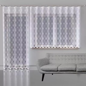 Elegáns jacquard függöny fehér mintás Miriam 250x250cm 623832 Akció!