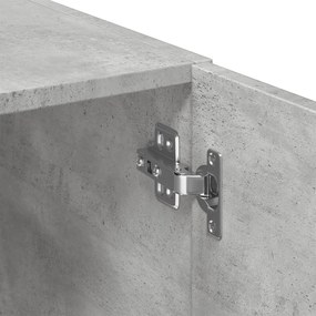 betonszürke szerelt fa tárolószekrény 70 x 42,5 x 225 cm