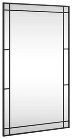 fekete téglalap alakú vas fali tükör 60 x 100 cm