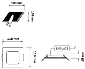Polux RIGEL 324139 Beépíthető spotlámpa 1x4,8W/LED 4000K 550lm IP20