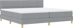 vidaXL LED Box Spring Ágy matracmal Világosszürke 200 x 200 cm szövet