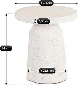Stolik DESS 38 cm Krem/Beż Nowoczesny