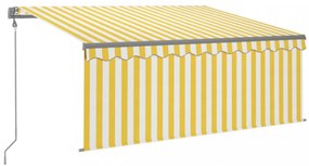 sárga-fehér automata kihúzható napellenző redőnnyel 3 x 2,5 m