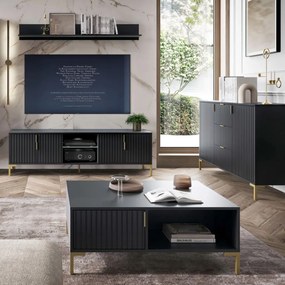 TORELLO 100 cm Dohányzóasztal Fekete Színben