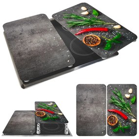 Edzett üveg tűzhely fedőlap szett 2 db-os 52x30 cm Rosemary – Maximex