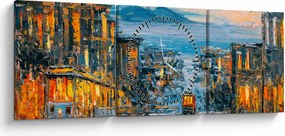 Kép - Cable Car, San Francisco (órával) (90x30 cm)