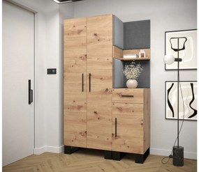 Előszobabútor Amanda 6 (artisan tölgy + sötétszürke). 1085905