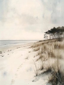 Vászonkép Canvas Tájkép Tenger Balti-tenger Tengerpart Dűnék Nyomai 75x100