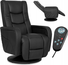 Forgó masszázsfotel fekete ökobőr, SPIKE