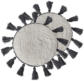 Törtfehér pamut díszpárna kétdarabos szettben ⌀ 40 cm THISTLE Beliani