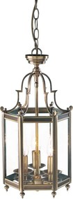 DAR LIGHTING MOO0375 MOORGATE Klasszikus Függesztett Lámpa Antik Sárgaréz E14 IP20