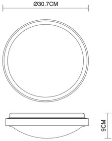Globo 41764-12 - BRUNO LED mennyezeti lámpa 12W, 307 mm, 3000-6000K