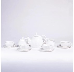 Fehér porcelán kávészett, 15 részes
