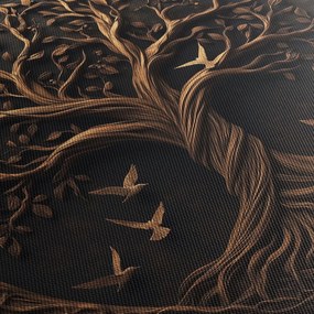 Kép – Fából készült életfa (70x50 cm)
