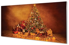 Akrilkép Karácsonyi fények dekoráció ajándékok 100x50 cm