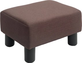 HOMCOM Puffasztott Ottoman Len Hatású Kárpitozással Modern Lábpihentető Pouf Hálószobába, Nappaliba, Barna | Aosom