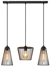 Csillár zsinóron TORRI 3xE27/15W/230V fekete