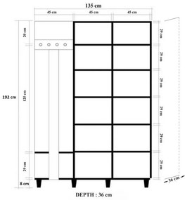 Garmanto Tree Sonoma Oak Double akasztós szekrény