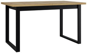 Asztal Victorville 353Artisan tölgy, Fekete, 79x80x140cm, Hosszabbíthatóság, Laminált forgácslap, Fém