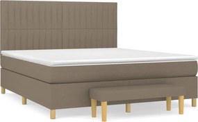 vidaXL tópszínű szövet rugós ágy matraccal 160 x 200 cm