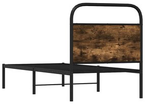 Ágykeret matrac nélkül 75x190 cm gépesített fa füstölt tölgyfa