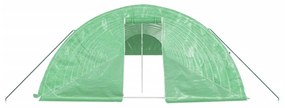 zöld acélvázas melegház 120 m² 24 x 5 x 2,3 m