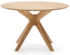Kerek étkezőasztal tölgyfa dekoros asztallappal ø 120 cm Naanim – Kave Home