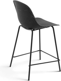 Sötétszürke fém-műanyag kerti bárszék Quinby – Kave Home