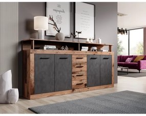 Komód RUNA sötétbarna/antracit