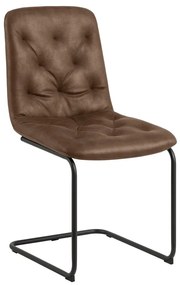 Barna bőrutánzat étkezőszék szett 2 db-os Kira – Actona