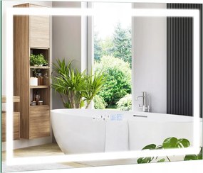 Led Fali Tükör Téglalap Dekoratív Fürdőszoba Modern 75 x 50